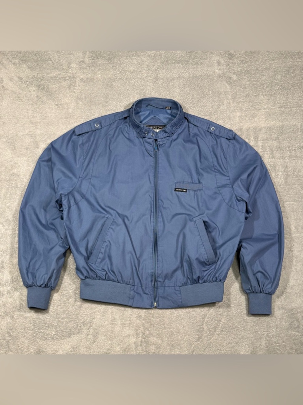 VTG Members Only Racer Jacket Blue Mens 44 Bomber 80s 90s Classic Streetwear
